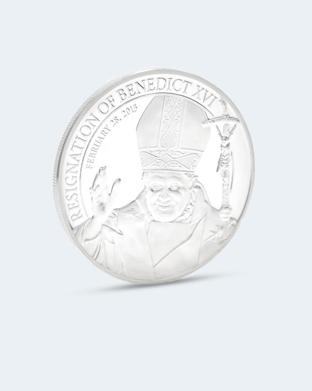 Silbermünze zur Abdankung des Papstes