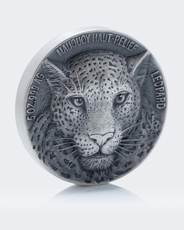 Mauquoy 5 Unzen Silbermünze Leopard