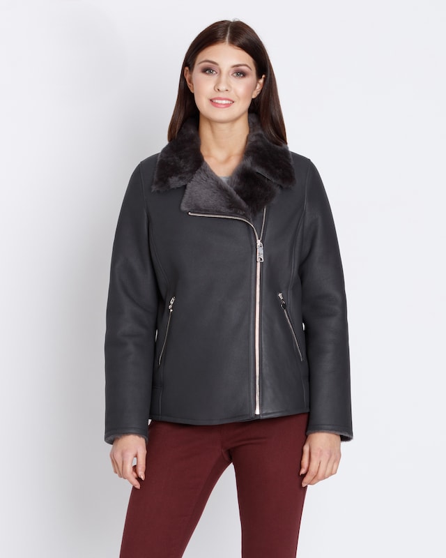Produktabbildung für Bikerjacke aus Lammfell