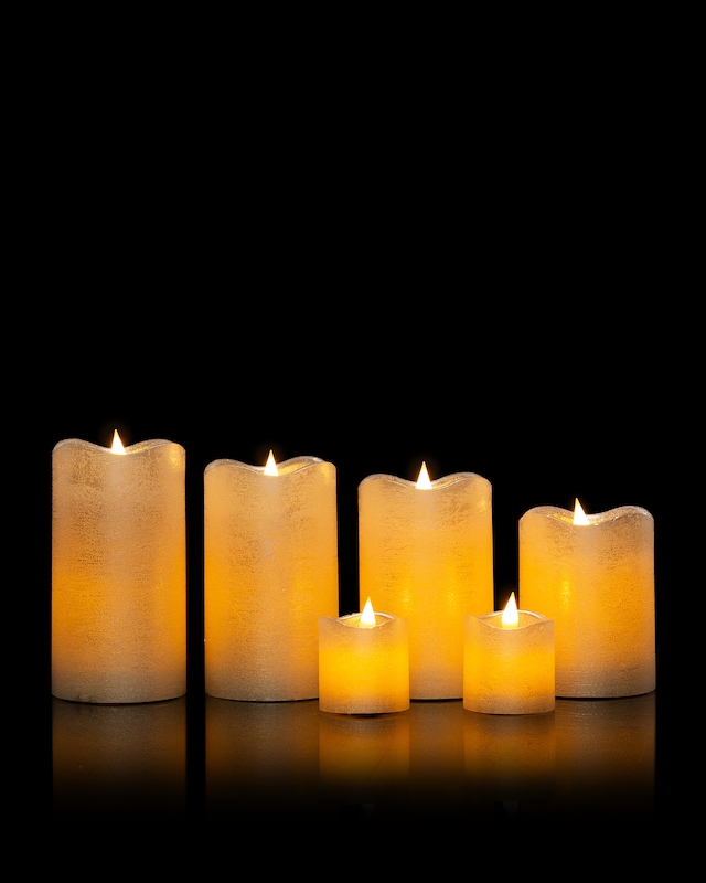 LED Kerzen mit Fernbedienung,Timer,4 Stumpenkerzen,4 Votivkerzen,Echtwachs,NEU
