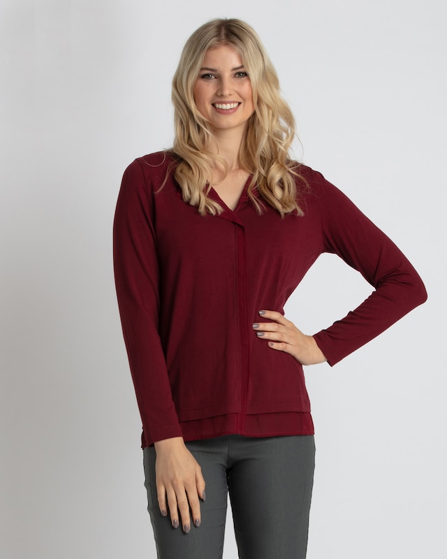 Produktabbildung für Blusenshirt mit Chiffonbesatz