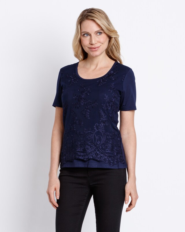 38-44 weich fallend mit Spitze NEU Material Girl Shirt Gr