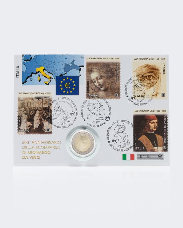 2€ Numisbrief Italien Leonardo da Vinci