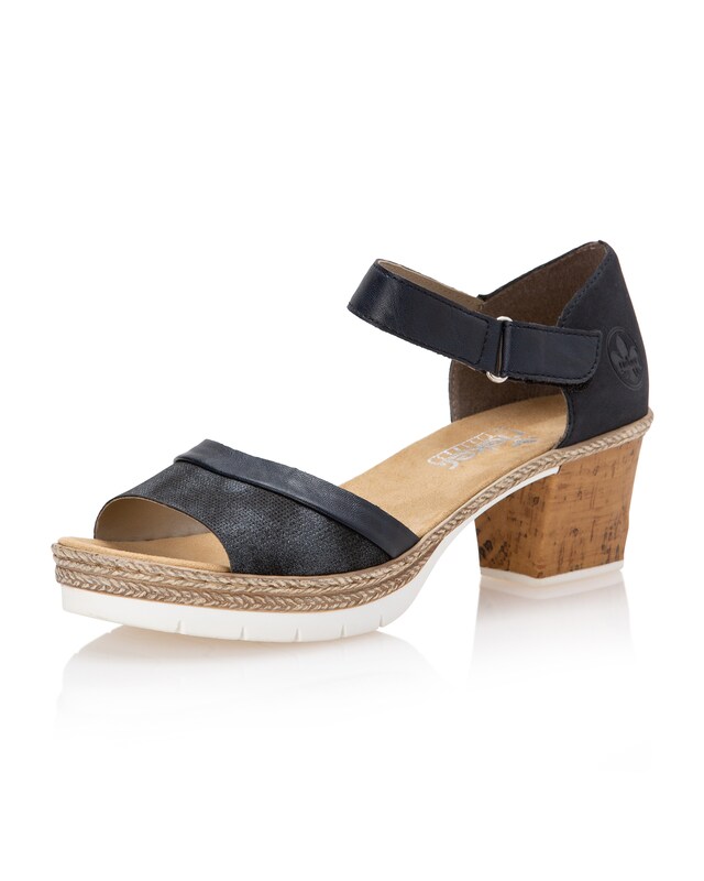 Rieker Sandalette in Glattleder Optik mit Struktur Rieker Sandalette Ferse geschlossen | Rakuten