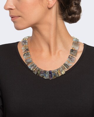 Collier mit Labradorit und Pyrit