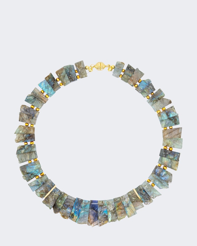Collier mit Labradorit und Pyrit