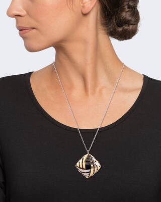 Anhänger mit Kette, bicolor