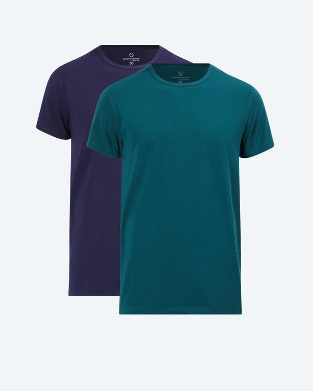 Produktabbildung für Kurzarm-Shirt uni, 2tlg.