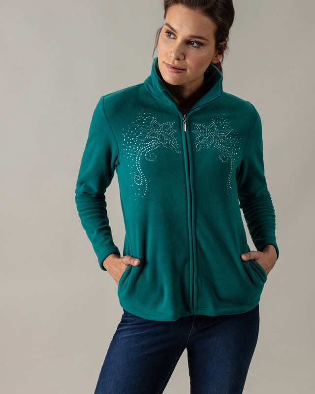 Fleecejacke mit Strassdeko
