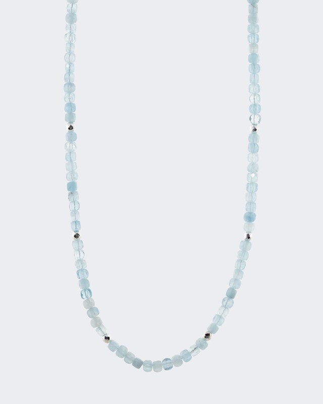 Collier mit Aquamarin und Hämatit