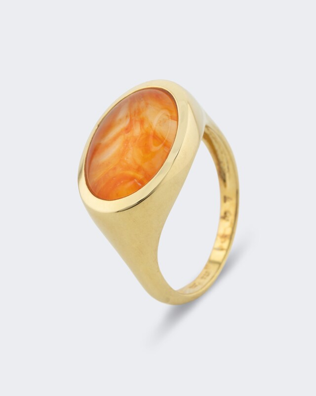 Ring mit Feueropal-Triplette