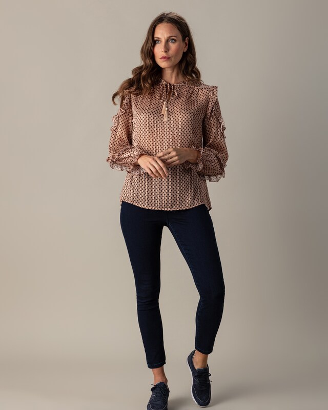 Bluse mit Krawattenmuster