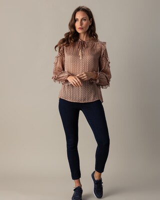 Bluse mit Krawattenmuster