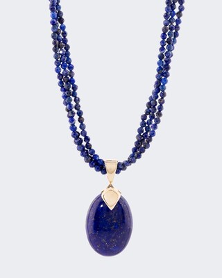 Set: Collier & Anhänger mit Lapis