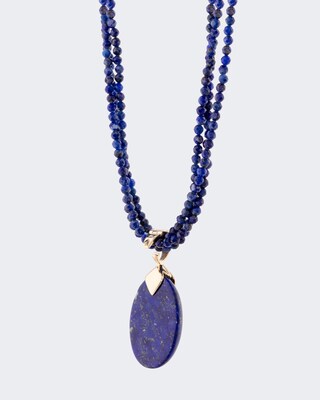 Set: Collier & Anhänger mit Lapis