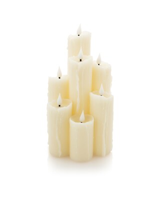 7 Kaminkerzen mit Wachstropfen