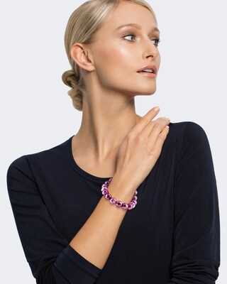Armband mit Fuchsia Achat und Hämatit