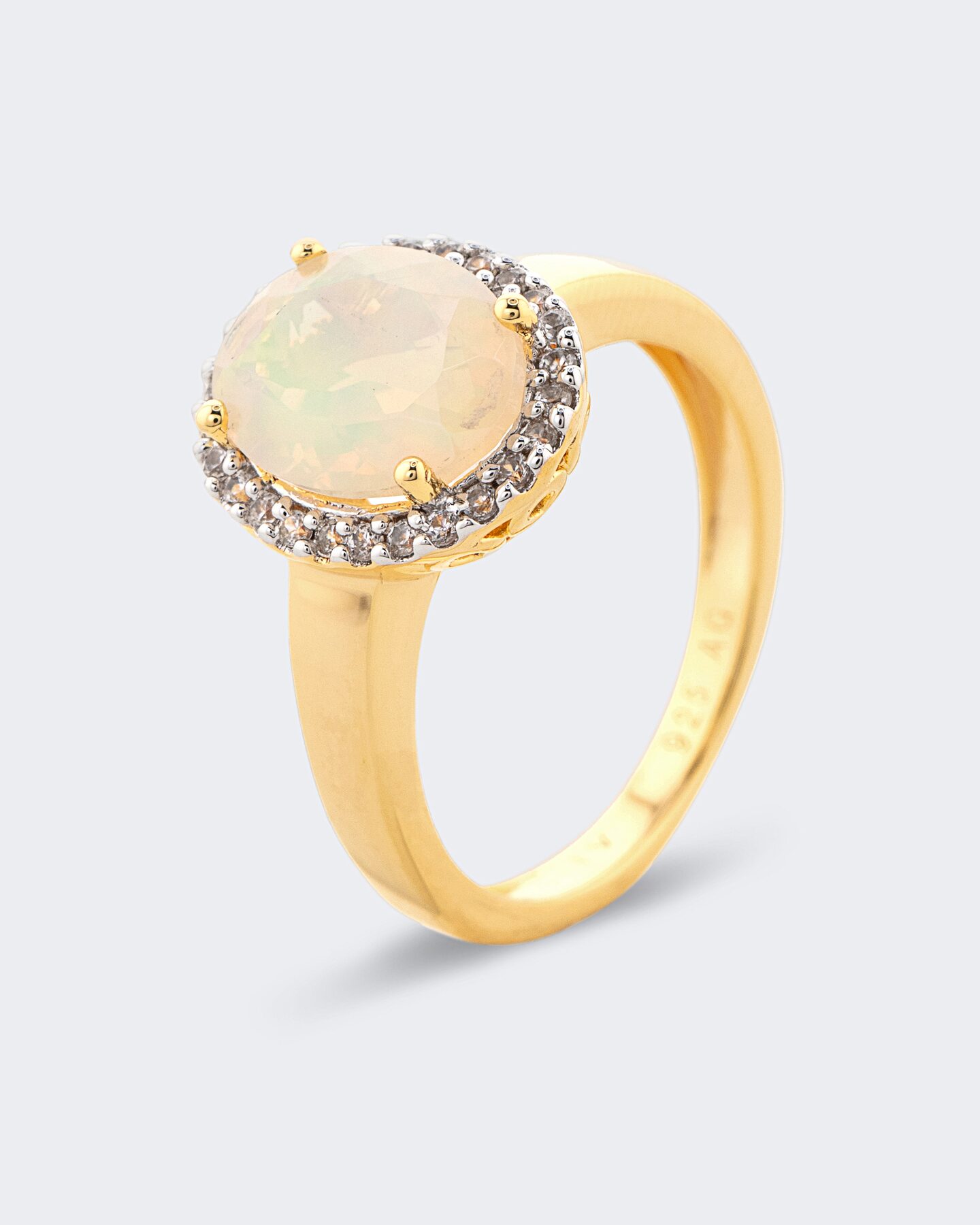Produktabbildung für Ring mit Äthiopischem Opal und Zirkon
