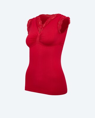 Leichttop mit Spitzenärmel und -neck