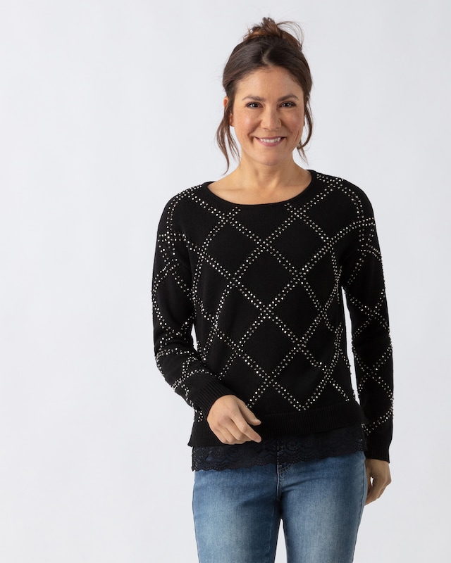 Pullover mit Nietendekoration