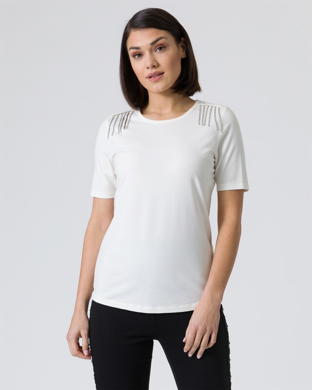 Shirt mit Strass-Fransen