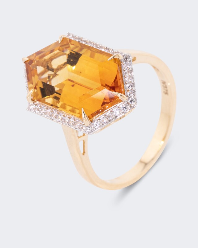 Ring mit Citrin und Zirkon