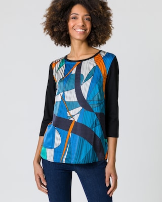 Shirt mit Seideneinsatz