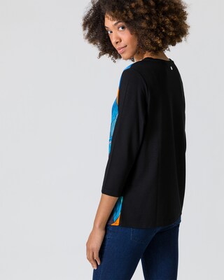 Shirt mit Seideneinsatz