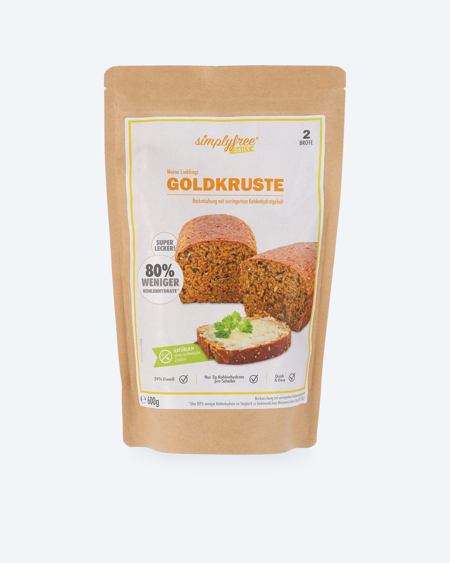 Produktabbildung für Backmischung Goldkruste kohlenhydratreduziert, 2 Brote