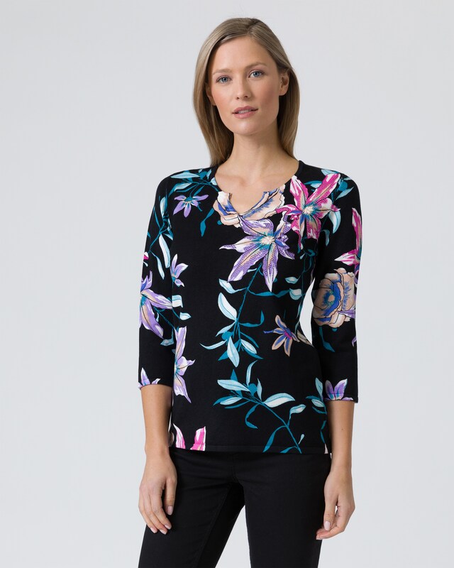 Pullover mit Blütendruck