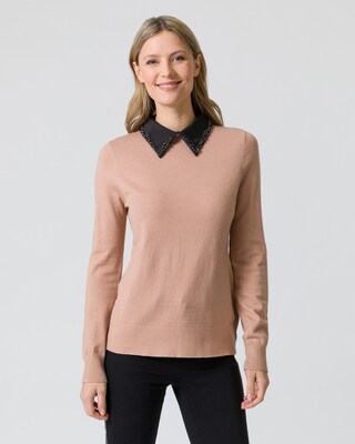 Pullover mit Blusenkragen