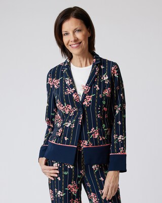 Blazer mit Sommer-Blütendruck