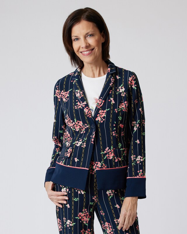 Blazer mit Sommer-Blütendruck