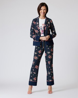 Blazer mit Sommer-Blütendruck