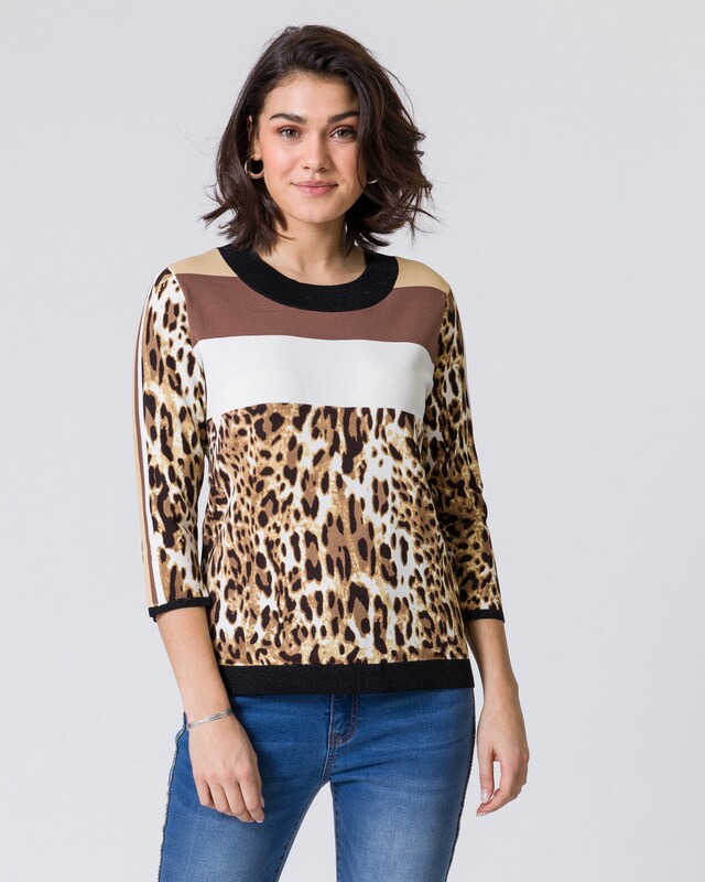 Pullover mit Leo-Print