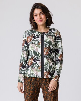 Jacke mit Blätterdruck