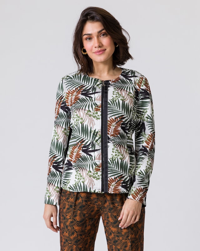 Jacke mit Blätterdruck