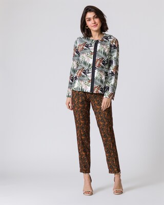 Jacke mit Blätterdruck