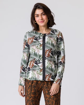 Jacke mit Blätterdruck