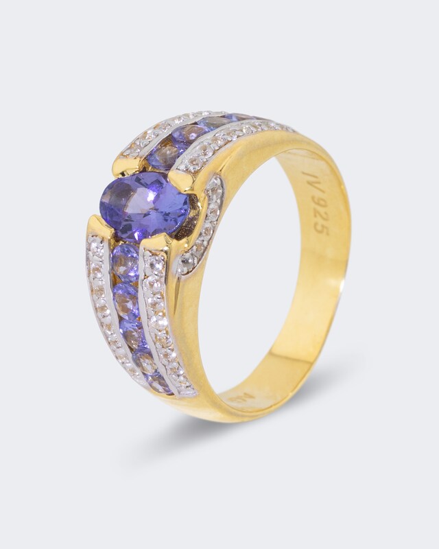 Ring mit Tansanit und Zirkon