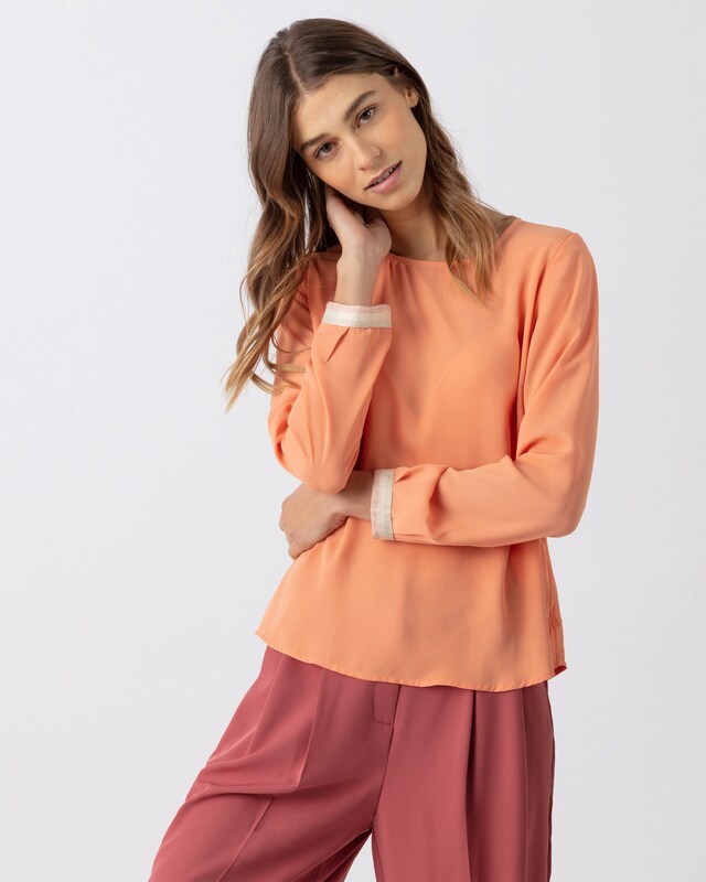 Basic-Bluse mit Glanztape