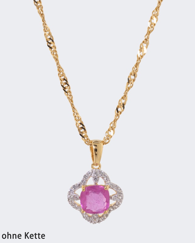 Anhänger mit Pink Saphir und Zirkon