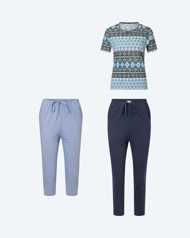 Capri-Pyjama-Set, 3tlg.