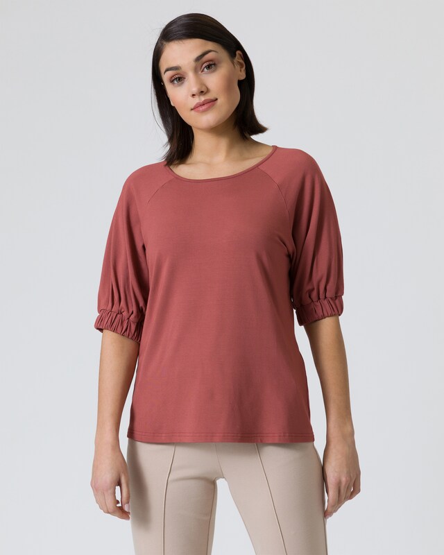 Shirt mit gerafftem Arm