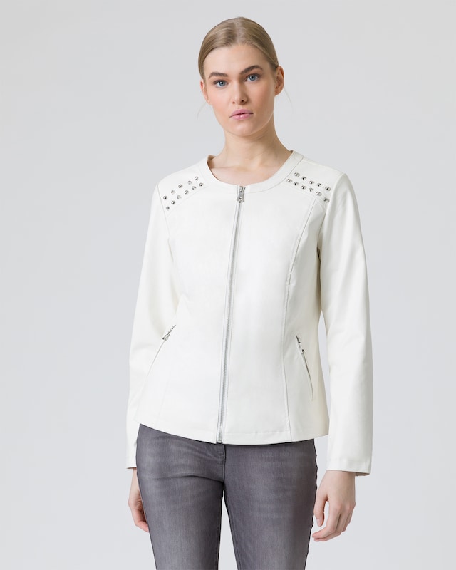 Lederimitatjacke mit Deko