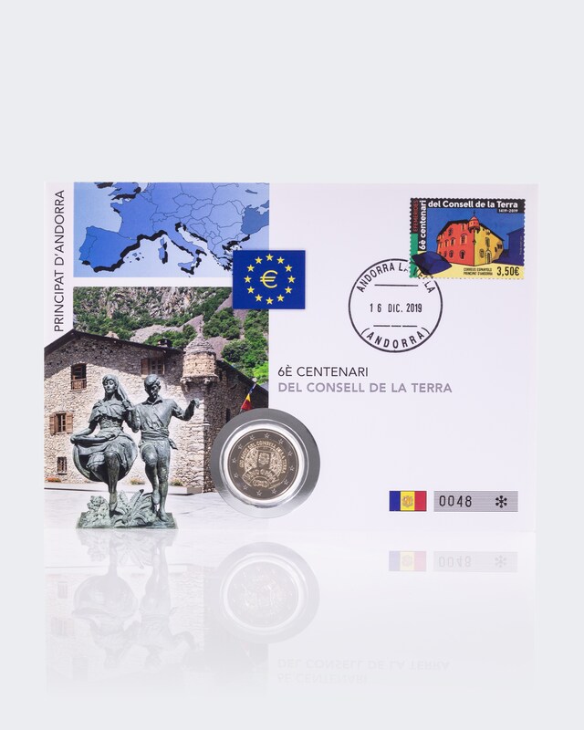 2€ Numisbrief Andorra Consell de la Terra