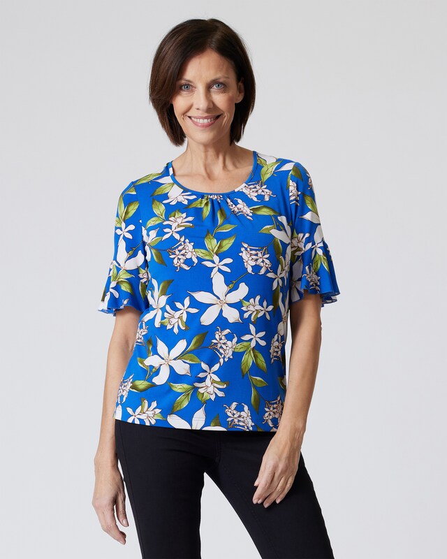 Shirt mit Magnolien-Print