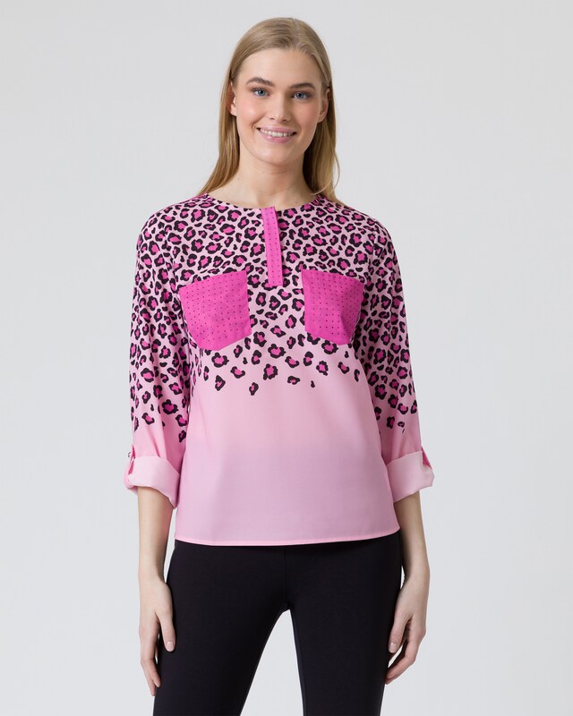 Bluse mit Leodruck