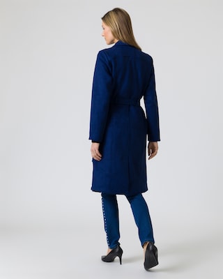 Mantel aus Veloursleder-Imitat mit Gürtel