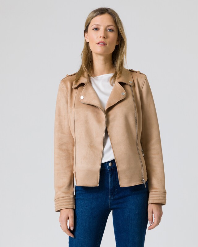 Bikerjacke in Veloursleder-Optik